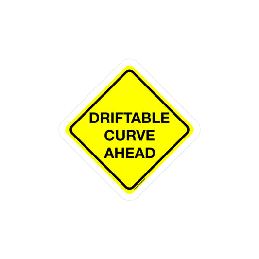 Driftable Curve Ahead Decal